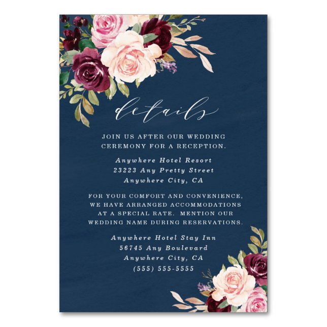 Cartes de boîtier Mariage de la marine borgogne (Par défaut)