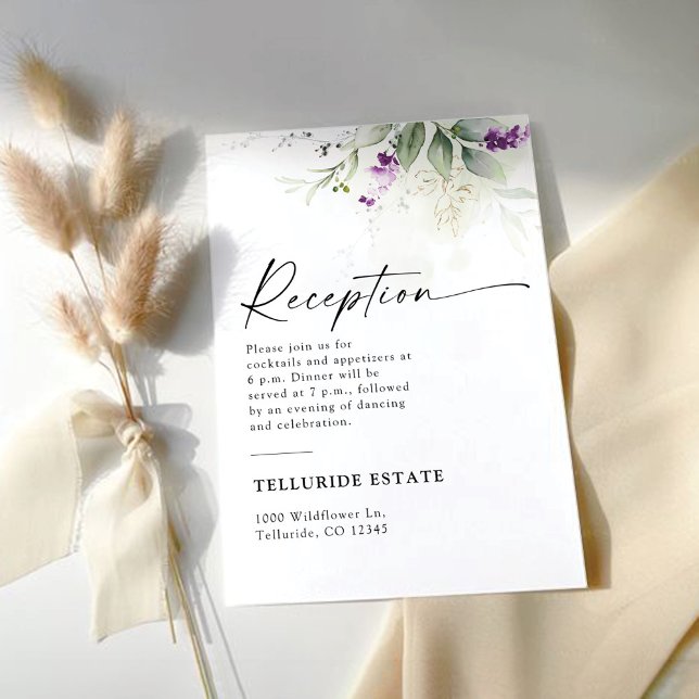 Cartes de boîtier Mariage de lavande vert pourpre (Créateur téléchargé)