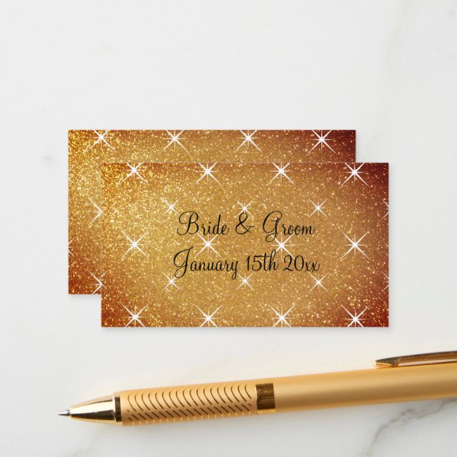 Cartes de boîtier mariage de parties scintillant d (Devant/Arrière en situation)