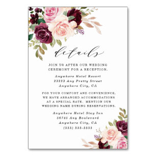 Cartes de boîtier Mariage en or rose Burgundy