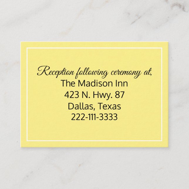 Cartes de boîtier Mariage jaune (Devant)