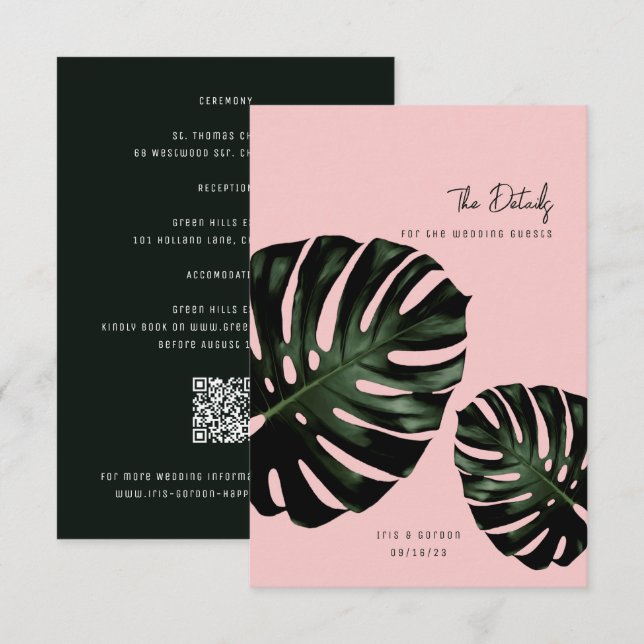 Cartes de boîtier Mariage Tropical Moderne (Devant / Derrière)