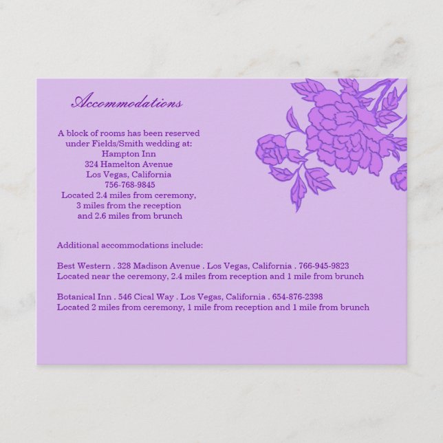 Cartes de boîtier personnalisées à fleurs violette (Devant)