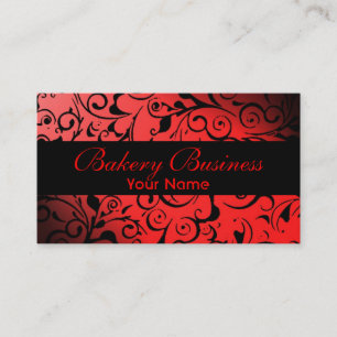 Cartes de boulangerie en damas rouge fondu artisti