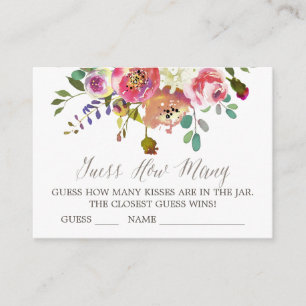 Cartes de bouquet aquarelle pour deviner combien d