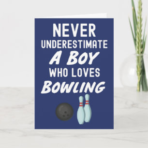 Cartes de Bowling Bleu Marine Mignonnes pour Bébés
