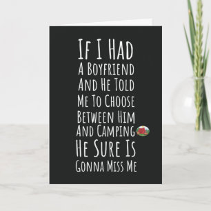 Cartes de camping amusantes pour femmes campeuse p