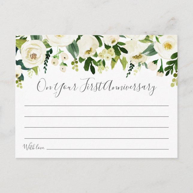 Cartes de capsule temps Fleur blanche et Mariage v (Devant)