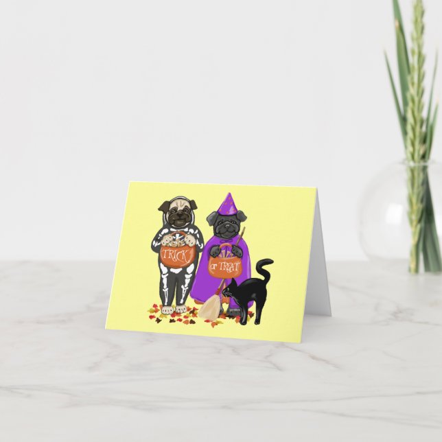 Cartes de Carlins Halloween personnalisables (Devant)