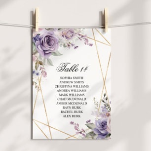 Cartes de carte de Mariage de Rose pourpre et blan
