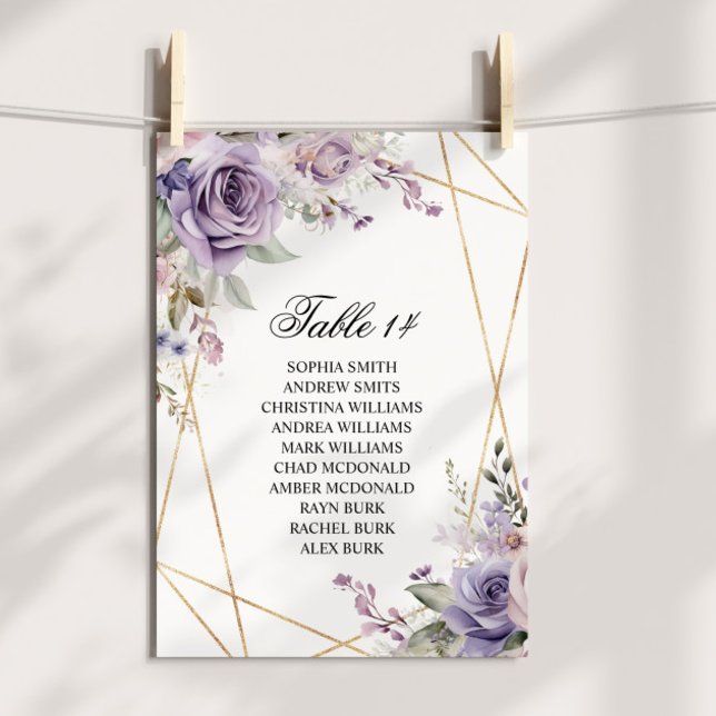 Cartes de carte de Mariage de Rose pourpre et blan (Créateur téléchargé)
