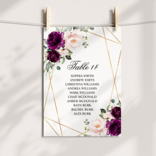 Cartes de carte de Mariage de Rose pourpre et blan