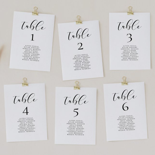 Cartes de carte de sièges design de calligraphie é (Créateur téléchargé)
