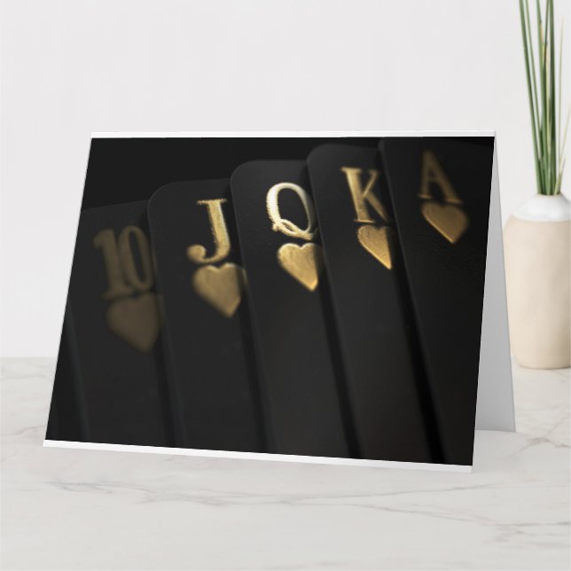 Cartes de Casino Noir Et Or Royal Flush (Devant)