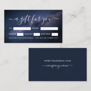 Cartes de Certificat Cadeau Magique Galaxy
