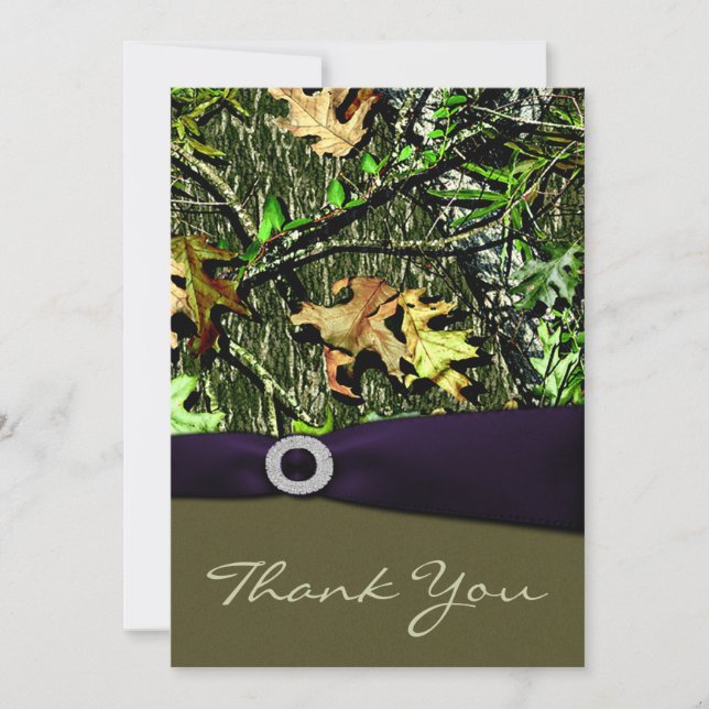 Cartes de chasse pourpres de Merci de mariage de (Devant)