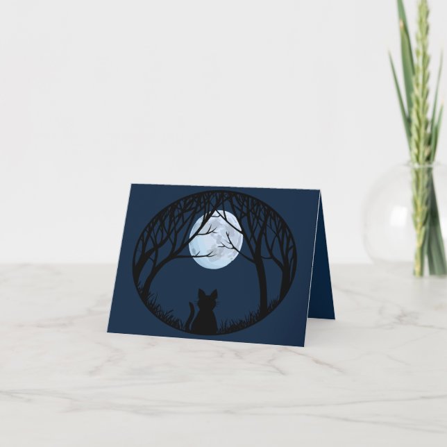 Cartes de chats noires Cartes d'art personnalisées (Devant)