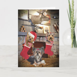 Cartes de cheminée de Noël Yorkie