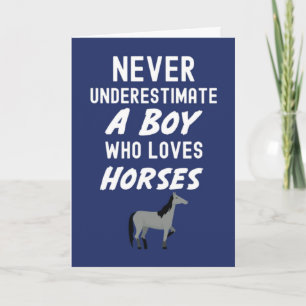 Cartes de cheval bleu marine mignonnes pour bébés