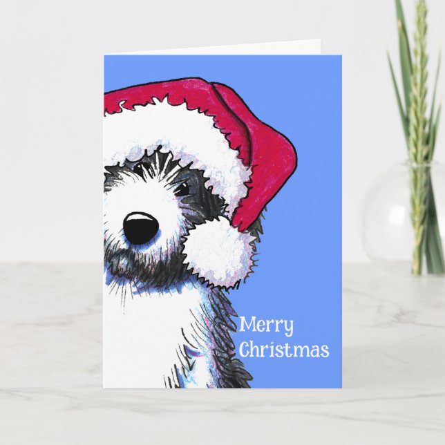 Cartes de Chien Collie à portée de père Noël (Devant)