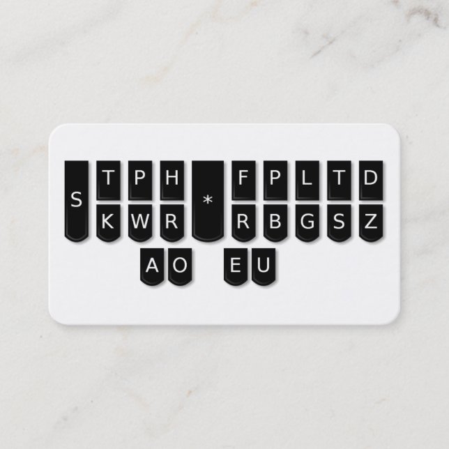 Cartes de clés noires de machine de Steno de (Devant)