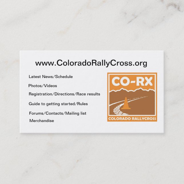Cartes de CO-RX (Devant)