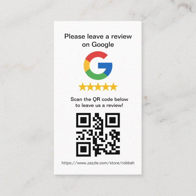 Cartes de code QR pour avis Google,Panneau d'avis (Devant)