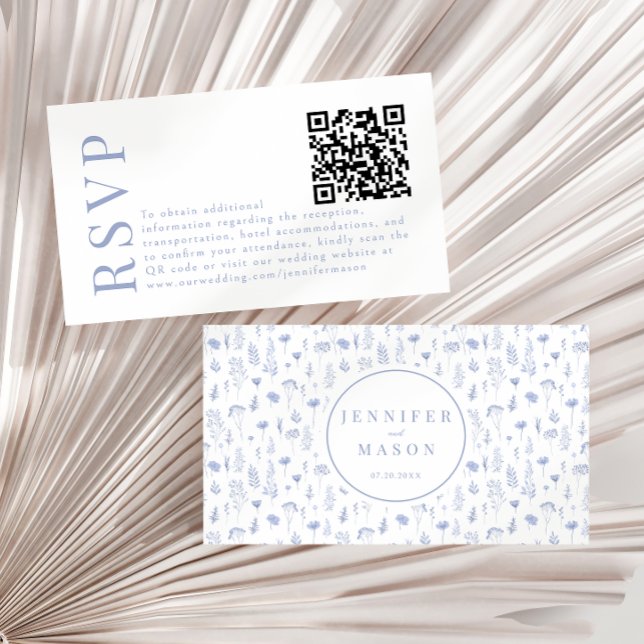Cartes de code RSVP QR pour mariage fleur sauvage  (Créateur téléchargé)