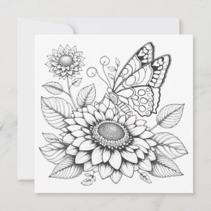 Cartes de coloriage papillon avec Journal
