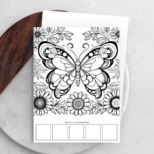 Cartes de coloriage papillon de grande taille Outi