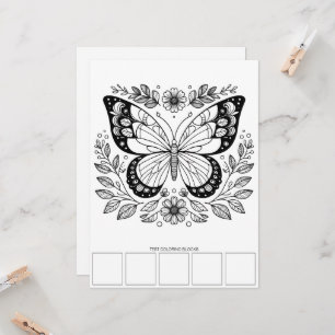 Cartes de coloriage Papillon grand format Art Ther