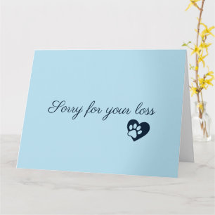 Cartes de condoléances pour perte d'animal de comp
