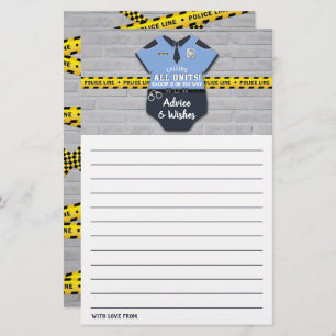 Cartes de conseil Baby shower des agents de police