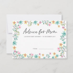 Cartes de conseil baby shower Fleurs colorées