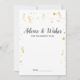 Cartes de conseil Baby shower Gold Celebration