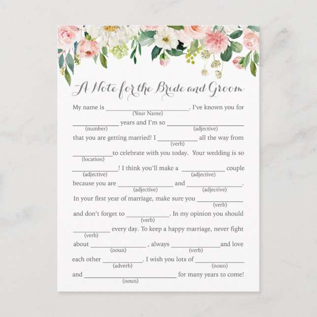 Cartes de conseil de mariage de fleur rose et (Devant)
