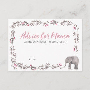 Cartes de conseil en Baby shower rose et gris pour