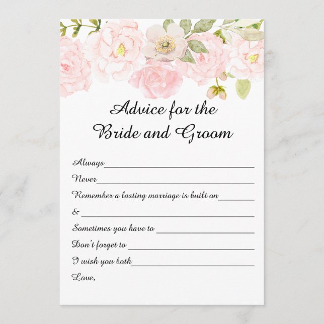 Cartes de conseil en Fêtes des mariées florales (Devant)