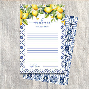 Cartes de conseil Fête des mariées citron méditerr