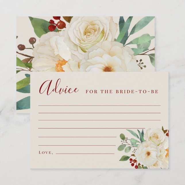 Cartes de conseil florales de Noël (Devant / Derrière)