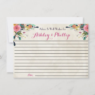 Cartes de conseil florales pour le couple