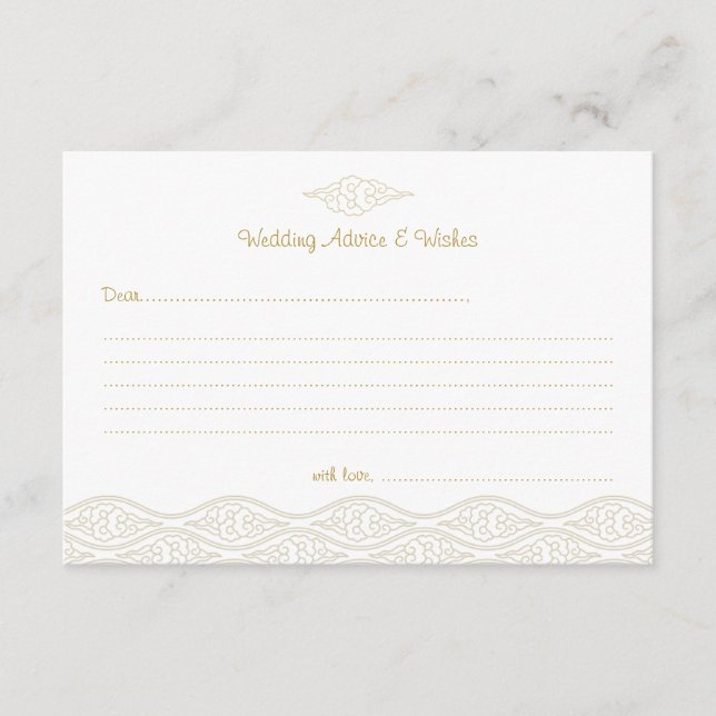 Cartes de conseil Mariage Gold Chinese Nuages (Devant)