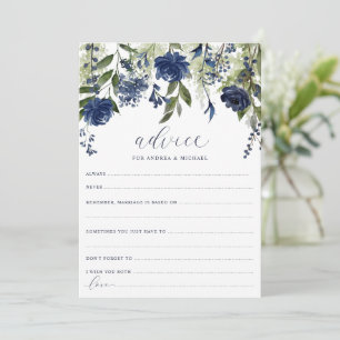 Cartes de conseil mariage Marine Fleur sauvage ble