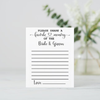 Cartes de conseil pour la mémoire de mariée préfér
