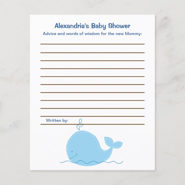 Cartes de conseil pour le Baby shower Little Blue  (Devant)