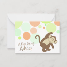 Cartes de conseil pour le Baby shower singe