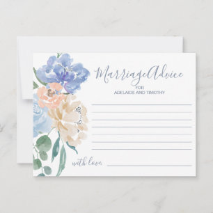 Cartes de conseil pour mariage Dusty Blue Florals