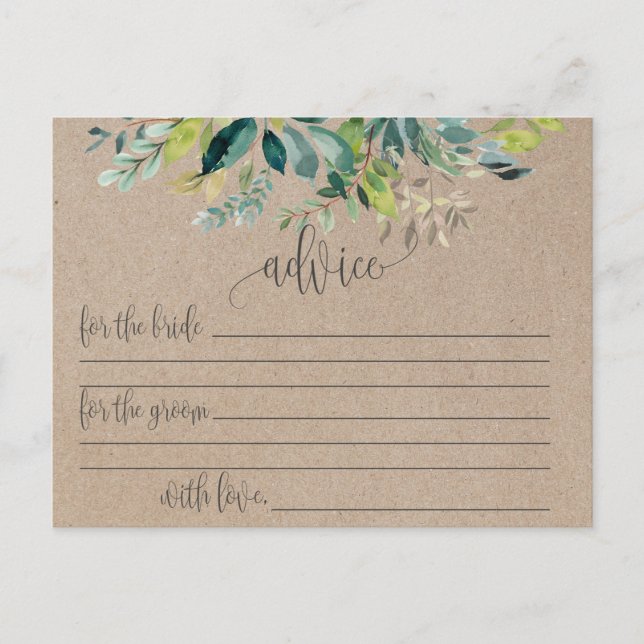 Cartes de conseil pour mariage Kraft Foliage (Devant)