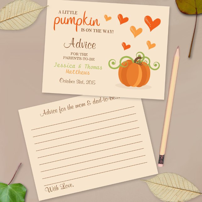 Cartes de conseil pour petits Baby showers Citroui (Créateur téléchargé)
