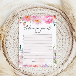 Cartes de conseils baby showers pour les parents à